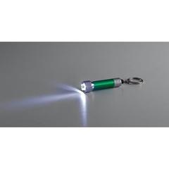 Vue Porte-clés en aluminium avec lampe de poche 3 LED - Lergan de couleur vert| Krokrodeal