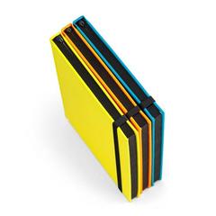 Vue générale WATTERS. Bloc-notes A5 en PU fluorescent. Feuilles lignées | Krokrodeal