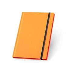 Vue WATTERS. Bloc-notes A5 en PU fluorescent. Feuilles lignées de couleur orange| Krokrodeal