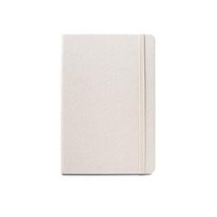 Vue Bloc-notes de notes A5 en 50% rPET avec pages lignées - Boyd de couleur beige| Krokrodeal