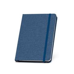 Vue Bloc-notes de notes A5 en 50% rPET avec pages lignées - Boyd de couleur bleu| Krokrodeal