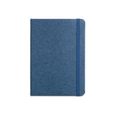 Vue Bloc-notes de notes A5 en 50% rPET avec pages lignées - Boyd de couleur bleu| Krokrodeal
