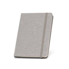Vue Bloc-notes de notes A5 en 50% rPET avec pages lignées - Boyd de couleur gris| Krokrodeal