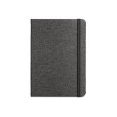 Vue Bloc-notes de notes A5 en 50% rPET avec pages lignées - Boyd de couleur noir| Krokrodeal