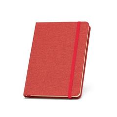 Vue Bloc-notes de notes A5 en 50% rPET avec pages lignées - Boyd de couleur rouge| Krokrodeal