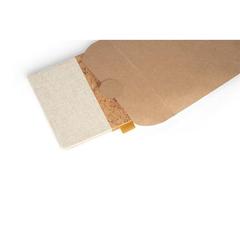Vue Bloc-notes A5 en liège et lin avec pages lignées - Klee de couleur beige| Krokrodeal
