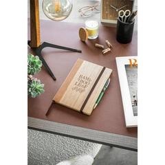 Vue générale Carnet A5 en feuilles de bambou et de liège avec pages lignées - Orwell | Krokrodeal