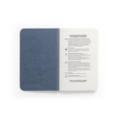 Vue Bloc-notes A6 avec couverture souple fabriquée à partir de déchets de coques de café (66%) - Coffeepad soft de couleur bleu| Krokrodeal