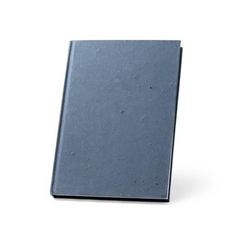Vue Bloc-notes A5 avec couverture rigide fabriquée à partir de déchets de coques de café (66%) - Coffeepad rigid de couleur bleu| Krokrodeal