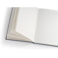Vue Bloc-notes A5 avec couverture rigide fabriquée à partir de déchets de coques de café (66%) - Coffeepad rigid de couleur bleu| Krokrodeal