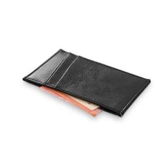 Vue Porte-cartes en cuir avec blocage RFID - Kutcher de couleur noir| Krokrodeal