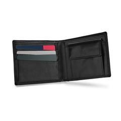 Vue Porte-cartes en cuir avec blocage RFID - Affleck de couleur noir| Krokrodeal