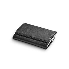 Vue Double porte-cartes en métal et PU - Lone de couleur noir| Krokrodeal