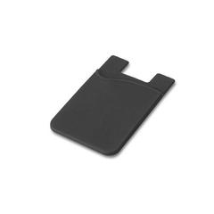 Vue Porte-cartes en silicone pour smartphone - Shelley de couleur noir| Krokrodeal