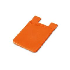 Vue Porte-cartes en silicone pour smartphone - Shelley de couleur orange| Krokrodeal