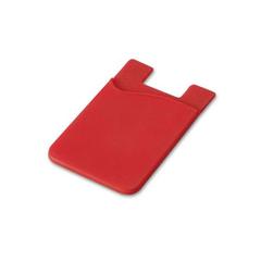 Vue Porte-cartes en silicone pour smartphone - Shelley de couleur rouge| Krokrodeal