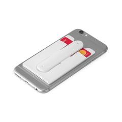 Vue Porte-cartes et porte-smartphone en silicone - Carver de couleur blanc| Krokrodeal