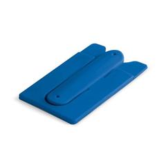 Vue Porte-cartes et porte-smartphone en silicone - Carver de couleur bleu| Krokrodeal