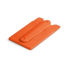 Vue Porte-cartes et porte-smartphone en silicone - Carver de couleur orange| Krokrodeal