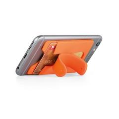 Vue Porte-cartes et porte-smartphone en silicone - Carver de couleur orange| Krokrodeal