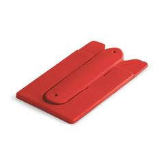 Vue Porte-cartes et porte-smartphone en silicone - Carver de couleur rouge| Krokrodeal
