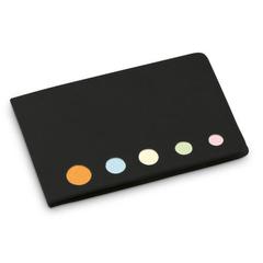 Vue Bloc-notes de feuilles repositionnables avec 5 ensembles - Stooky de couleur noir| Krokrodeal