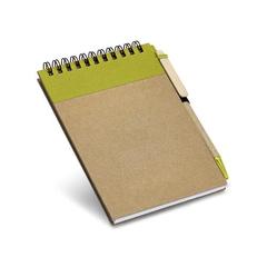 Vue Bloc-notes de poche en spirale avec pages non lignées - Ringord de couleur vert| Krokrodeal