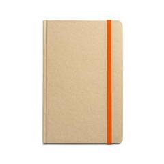 Vue Bloc notes A5 avec feuilles lignées - Magritte de couleur orange| Krokrodeal