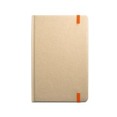 Vue Bloc notes A5 avec feuilles lignées - Magritte de couleur orange| Krokrodeal