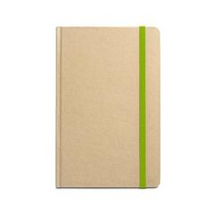 Vue Bloc notes A5 avec feuilles lignées - Magritte de couleur vert| Krokrodeal