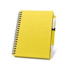 Vue Bloc-notes spirale B6 avec pages lignées - Rothfuss de couleur jaune| Krokrodeal