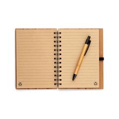 Vue Bloc notes à spirales en bambou B6 avec papier recyclé - Dickens a5 de couleur beige| Krokrodeal