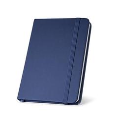 Vue Bloc notes A5 en PU avec feuilles unies - Hemingway de couleur bleu| Krokrodeal