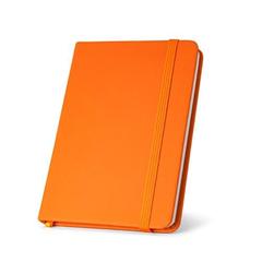 Vue Bloc notes A5 en PU avec feuilles unies - Hemingway de couleur orange| Krokrodeal