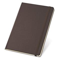 Vue Bloc notes A5 à feuilles lignées en couleur ivoire - Twain de couleur marron| Krokrodeal