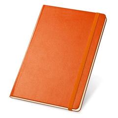 Vue Bloc notes A5 à feuilles lignées en couleur ivoire - Twain de couleur orange| Krokrodeal