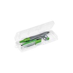 Vue Set de géométrie dans un étui en PP - Geom de couleur vert| Krokrodeal