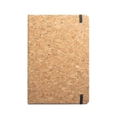 Vue Bloc-notes A5 et biros en liège - Freud de couleur beige| Krokrodeal