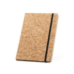 Vue Bloc-notes A5 et biros en liège - Freud de couleur beige| Krokrodeal