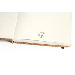 Vue Bloc-notes A5 et biros en liège - Freud de couleur beige| Krokrodeal