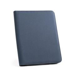 Vue Porte documents A4 en 300D 100% rPET avec fermeture éclair - Emerge folder de couleur bleu| Krokrodeal