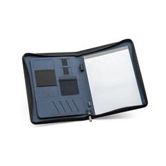 Vue Porte documents A4 en 300D 100% rPET avec fermeture éclair - Emerge folder de couleur bleu| Krokrodeal