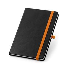 Vue Bloc notes A5 en PU avec pages lignées - Roth de couleur orange| Krokrodeal