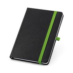 Vue Bloc notes A5 en PU avec pages lignées - Roth de couleur vert| Krokrodeal