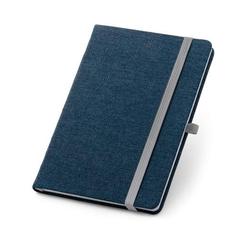 Vue Carnet de notes A5 en tissu denim avec pages lignées - Denim de couleur bleu| Krokrodeal