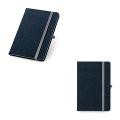 Vue générale Carnet de notes A5 en tissu denim avec pages lignées - Denim | Krokrodeal