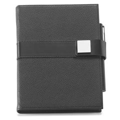Vue Bloc notes A5 avec pages lignées, unies et pointillées - Empire notebook de couleur noir| Krokrodeal
