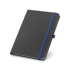Vue Bloc notes A5 en PU avec pages lignées - Corbin de couleur bleu| Krokrodeal