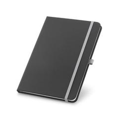 Vue Bloc notes A5 en PU avec pages lignées - Corbin de couleur gris| Krokrodeal