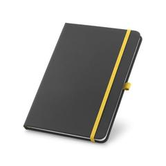 Vue Bloc notes A5 en PU avec pages lignées - Corbin de couleur jaune| Krokrodeal